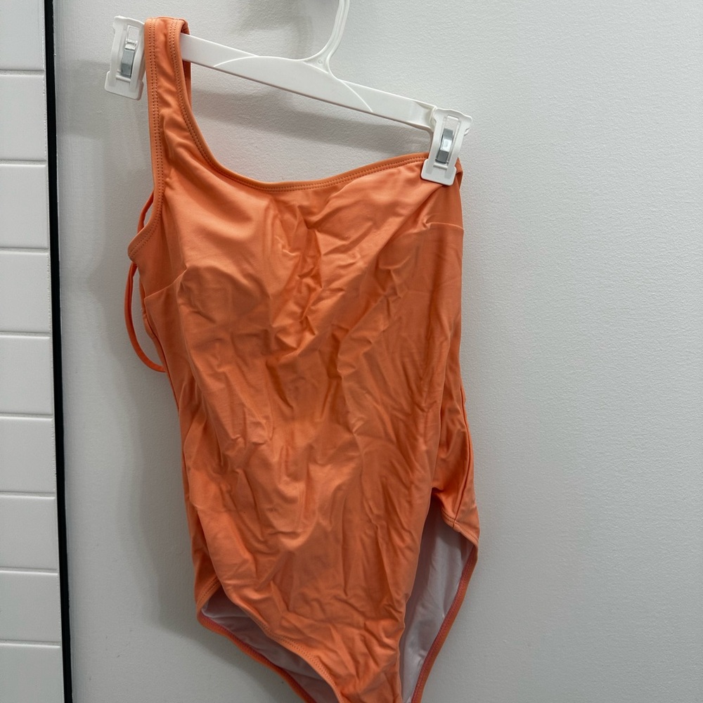 Orange One-Shoulder Swimsuit